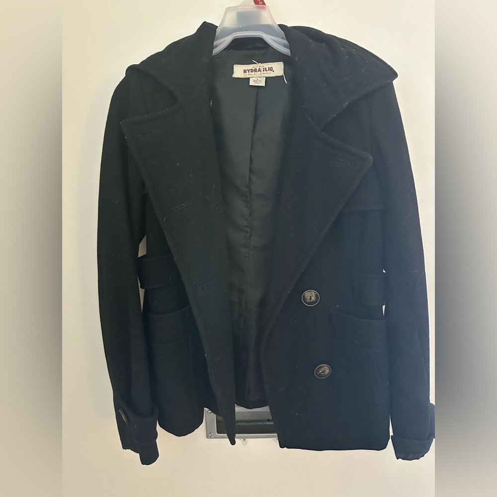 Hydraulic Black Pea Coat